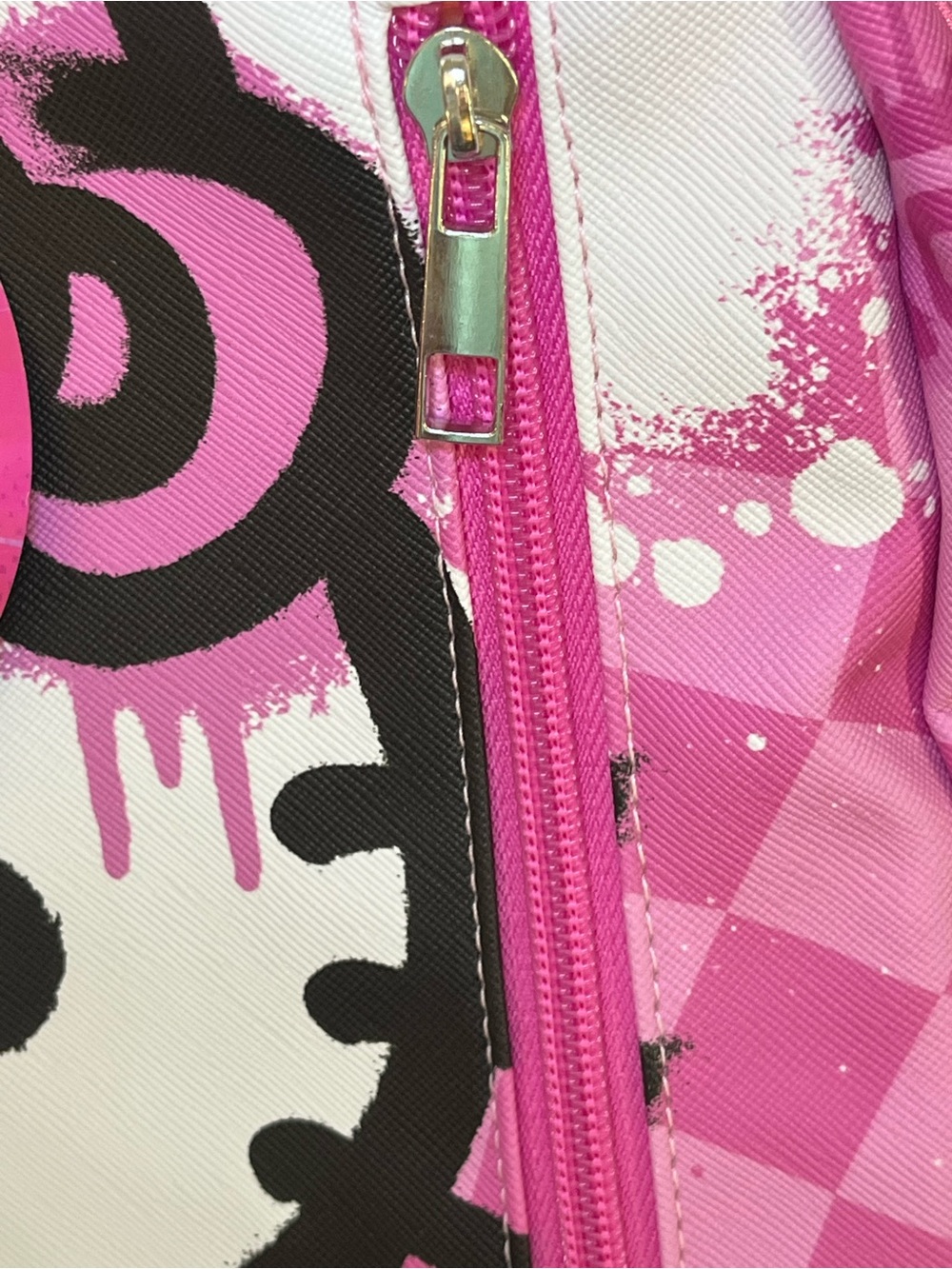 Hello Kitty Pink and Black Graphic Backpack with Luggage Tag - Picture 5 of 9